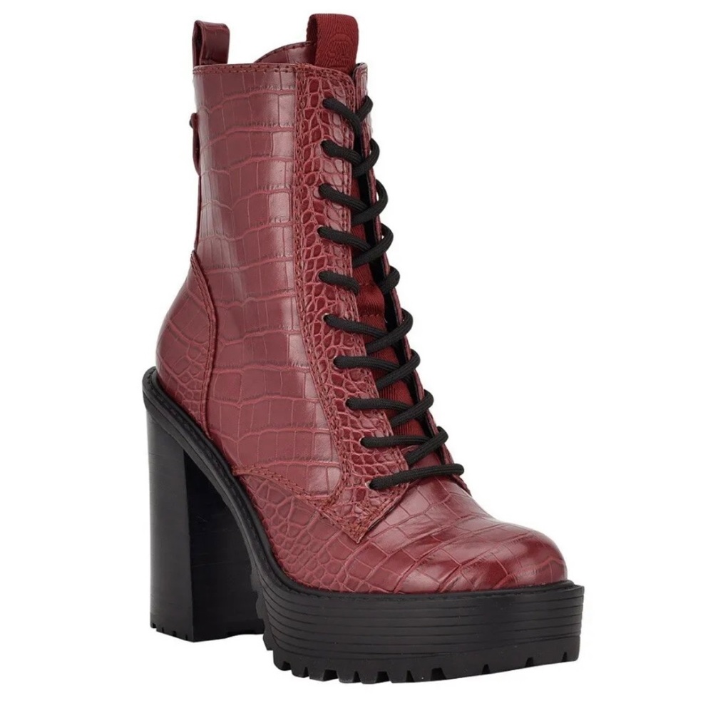 Guess Women’s Kaniela High Hell Platform Bootie.